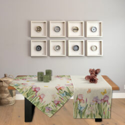 Interior shot of a modern house dining room with art on the wall